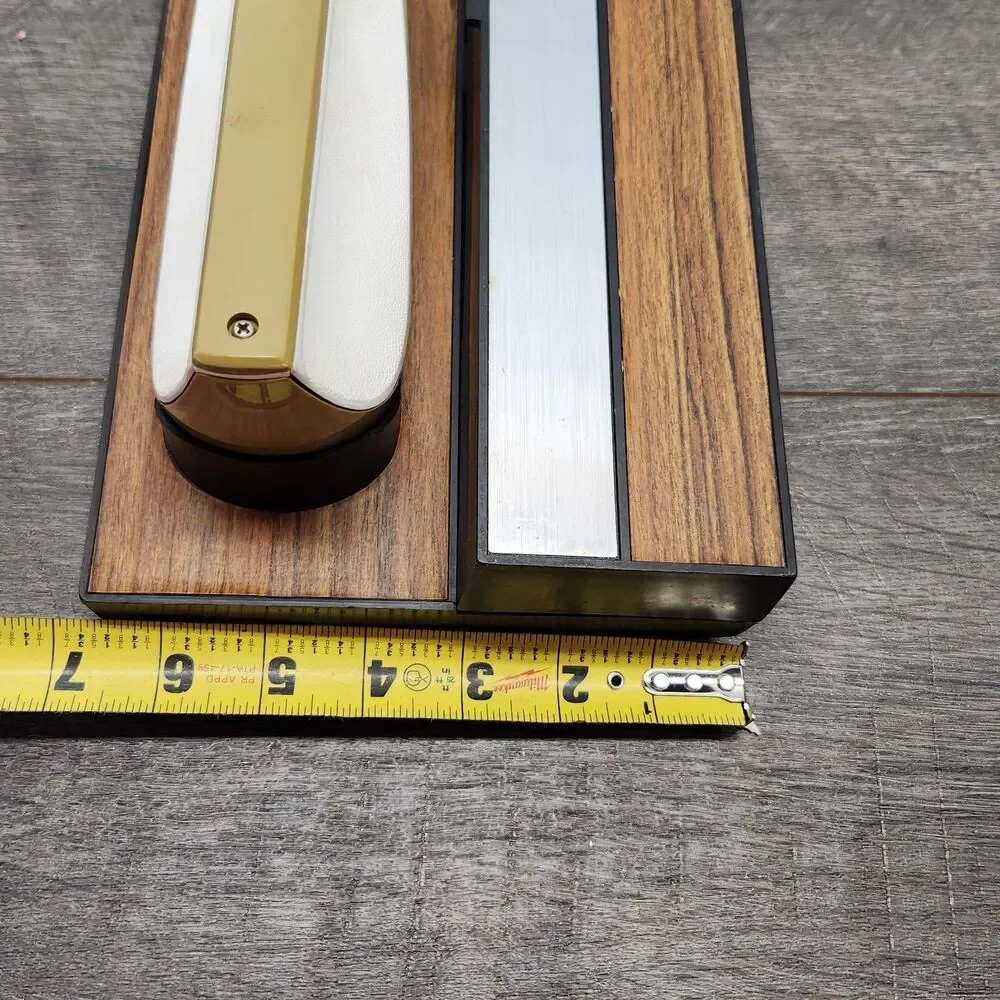 Vintage Sears Electric Knife With Wood Grain Wall Hanging Case Almond Works